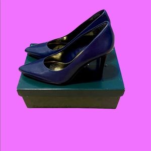 *New* Lauren Ralph Lauren Alani Modern Navy Kidskin Pumps